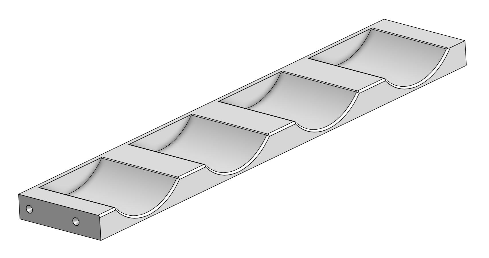 3D model of 3D printed shelf part.